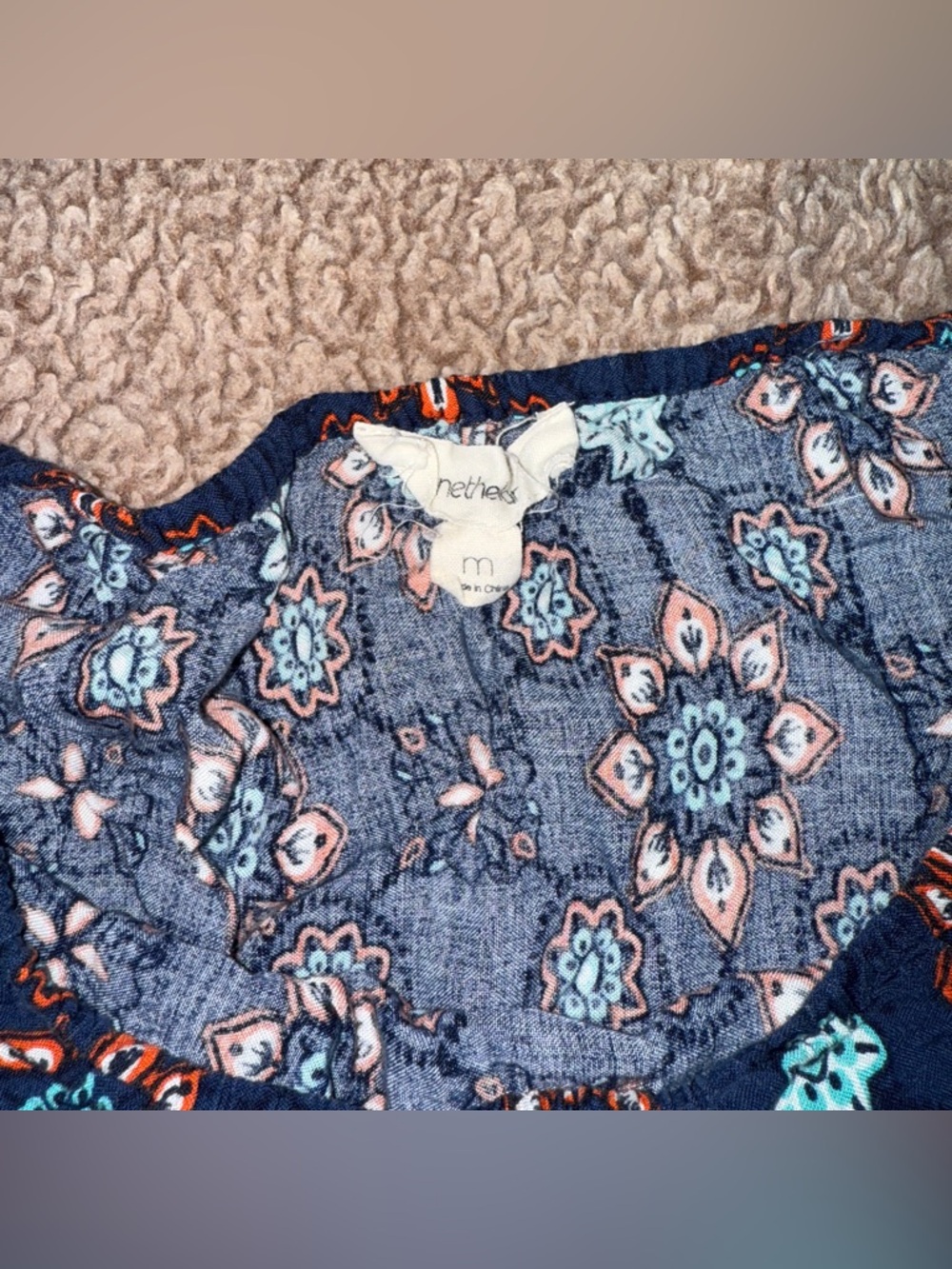 Navy Blue Romper, Medium - Picture 4 of 5